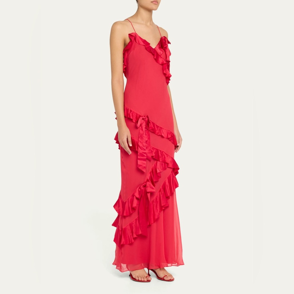 LoveShackFancy Red Ruffle Dress - Picture 11 of 13